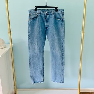 Vintage Levi’s Blue Wash 501 Denim Distressed Jean
